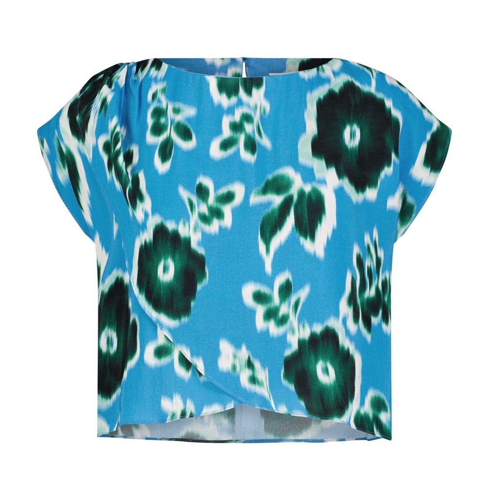 NEW Pearl by Lela Rose Ikat Crepe Draped Top